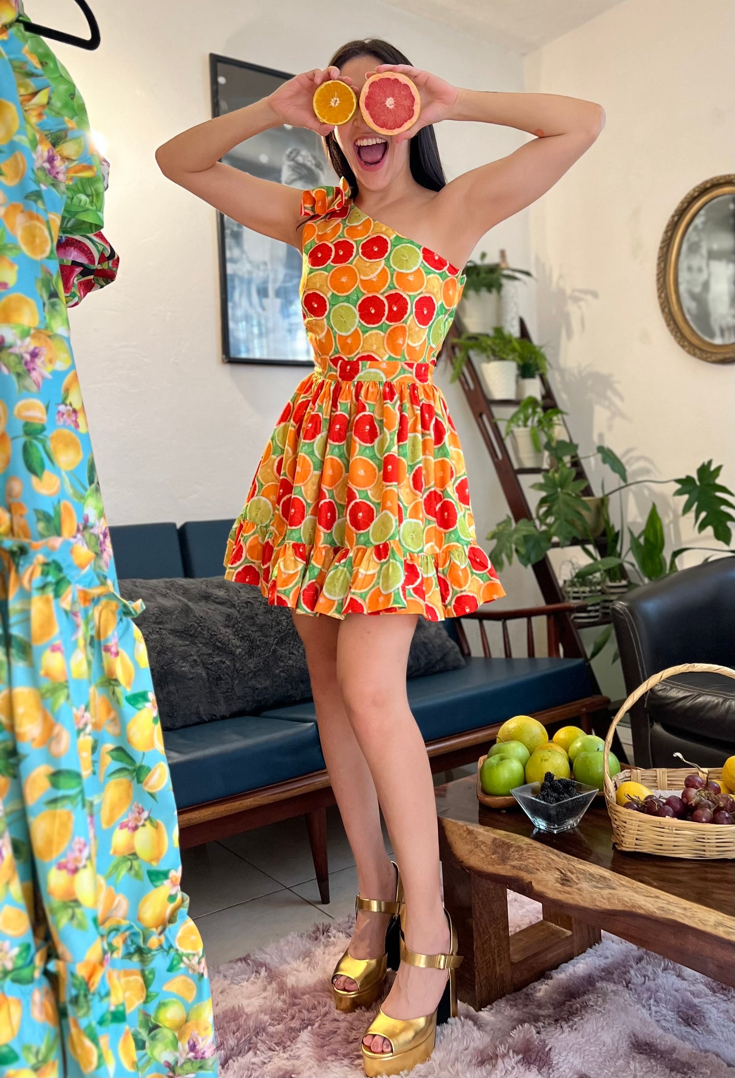 Citrus Bow Mini Dress